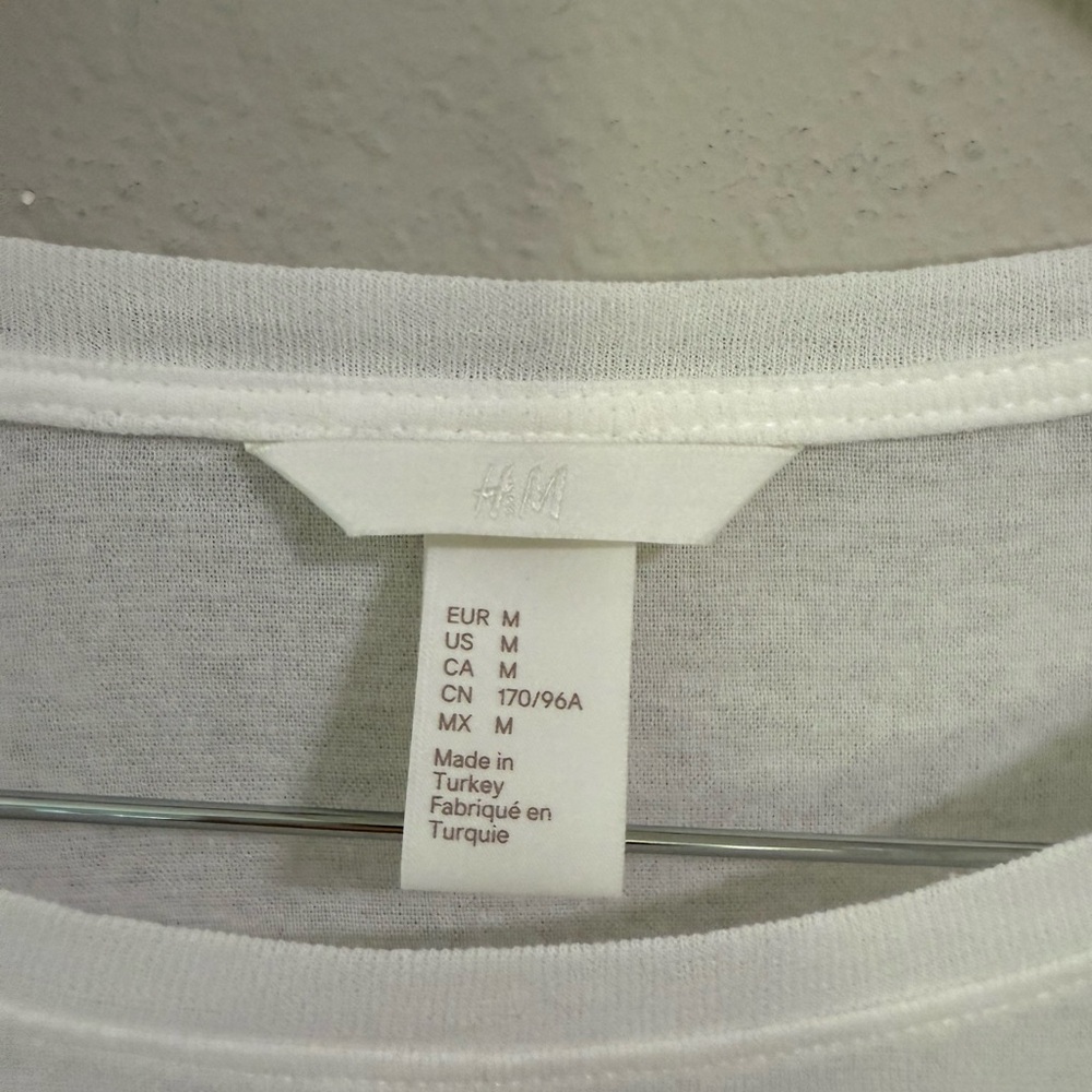 H&M White Ruffle Sleeve Top, Size M - Picture 3 of 5
